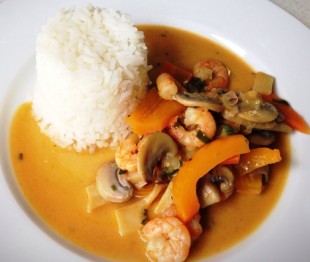 Shrimps Curry mit Jasminreis
